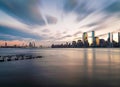 New York City. Manhattan downtown skyline skyscrapers at sunset. Royalty Free Stock Photo