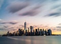 New York City. Manhattan downtown skyline skyscrapers at sunset. Royalty Free Stock Photo