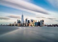 New York City. Manhattan downtown skyline skyscrapers at sunset. Royalty Free Stock Photo