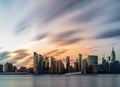 New York City. Manhattan downtown skyline skyscrapers at sunset. Royalty Free Stock Photo