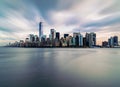 New York City. Manhattan downtown skyline skyscrapers at sunset. Royalty Free Stock Photo