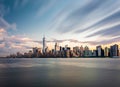 New York City. Manhattan downtown skyline skyscrapers at sunset. Royalty Free Stock Photo
