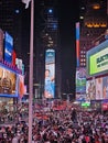 New York City Manhattan downtown Times Square Skyscraper Skyline historic modern buildings architecture lights evening atmosphere