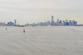 New York City Manhattan and Jersey City Skyline aerial view with Hudson river in the forefront Royalty Free Stock Photo