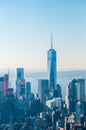 New York City Manhattan midtown aerial panorama view with skyscrapers Royalty Free Stock Photo