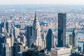 New York City Manhattan midtown aerial panorama view with skyscrapers