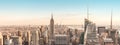 New York City Manhattan midtown aerial panorama view with skyscrapers and blue sky Royalty Free Stock Photo