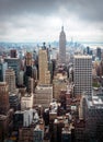 New York City Manhattan midtown aerial view Royalty Free Stock Photo