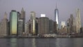 New York City Manhattan midtown buildings skyline at night Royalty Free Stock Photo