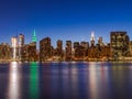 New York City Manhattan midtown buildings skyline night Royalty Free Stock Photo