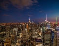 New York City Manhattan midtown buildings skyline night Royalty Free Stock Photo