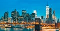 New York City Manhattan midtown at dusk Royalty Free Stock Photo