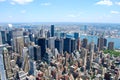 New York City Manhattan midtown view with skyscrapers and blue sky in the day Royalty Free Stock Photo