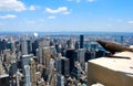 New York City Manhattan midtown view with skyscrapers and blue sky in the day Royalty Free Stock Photo