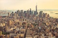 New York City Manhattan skyline aerial view Royalty Free Stock Photo