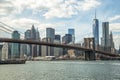 New York City manhattan skyline Brooklyn Bridge Royalty Free Stock Photo