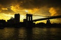 New York City Manhattan skyline and Brooklyn bridge Royalty Free Stock Photo