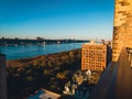 New York city Manhattan skyline and cityscape against the blue sky Royalty Free Stock Photo