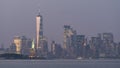 New York City Manhattan Skyline Ellis Island Statue of Liberty USA Royalty Free Stock Photo