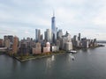 New York city Manhattan skyline from New Jersey. Manhattan over the Hudson river. NYC cityscape, aerial view. Manhattan Royalty Free Stock Photo