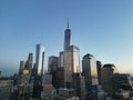 New York city Manhattan skyline from New Jersey. Manhattan over the Hudson river. NYC cityscape, aerial view. Manhattan Royalty Free Stock Photo