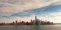 New York city Manhattan skyline from New Jersey. Manhattan over the Hudson river. NYC cityscape, aerial view. Manhattan Royalty Free Stock Photo