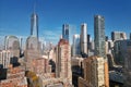 New York city Manhattan skyline from New Jersey. Manhattan over the Hudson river. NYC cityscape, aerial view. Manhattan Royalty Free Stock Photo