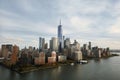 New York city Manhattan skyline from New Jersey. Manhattan over the Hudson river. NYC cityscape, aerial view. Manhattan Royalty Free Stock Photo