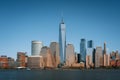 New York City Manhattan skyline with One World Trade Center Tower or Freedom Tower over Hudson River viewed from New Royalty Free Stock Photo