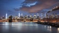 New York City Manhattan skyline panorama with Brooklyn Bridge Royalty Free Stock Photo