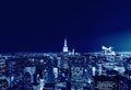 New York City Manhattan skyline panorama at night, USA Royalty Free Stock Photo