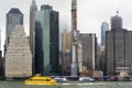 New York City Manhattan skyline panorama view over East River at rainy day Royalty Free Stock Photo