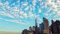 New York City Manhattan skyline seagulls sunset sunrise