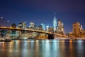 New York City - Manhattan Skyline with skyscrapers and famous B Royalty Free Stock Photo