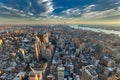 The New York City manhattan w the Freedom tower and New Jersey Royalty Free Stock Photo