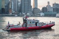 NEW YORK CITY - MAY 19, 2017: Fire department of New York FDNY rescue boat on East River