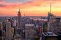 New York City Midtown with Empire State Building at Amazing Sunset