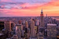 New York City Midtown with Empire State Building at Amazing Sunset Royalty Free Stock Photo