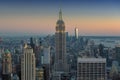 Manhattan Midtown skyline at dusk over Hudson River, New York City Royalty Free Stock Photo