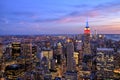 New York City Midtown with Empire State Building at Dusk Royalty Free Stock Photo