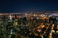 New York City Midtown and Long Island City panorama at night Royalty Free Stock Photo