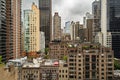 New York City midtown Manhattan skyline view with skyscrapers and cloudy sky in the day Royalty Free Stock Photo