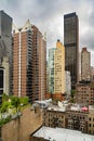 New York City midtown Manhattan skyline view with skyscrapers and cloudy sky in the day Royalty Free Stock Photo