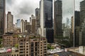 New York City midtown Manhattan skyline view with skyscrapers and cloudy sky in the day. Royalty Free Stock Photo
