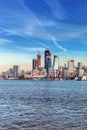 New York City midtown Manhattan sunset skyline panorama view over Hudson River Royalty Free Stock Photo