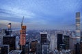 New York City midtown Manhattan sunset skyline panorama view over Hudson River Royalty Free Stock Photo