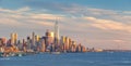 New York City midtown Manhattan sunset skyline panorama view over Hudson River Royalty Free Stock Photo