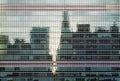 New York City midtown skyline reflected in the glass windows Royalty Free Stock Photo