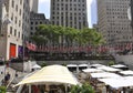 New York City, 2nd July: Rockefeller Plaza with American Flags display in Manhattan from New York City in United States Royalty Free Stock Photo