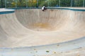 Skateboarding in a bowl in New York City